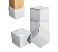 ACESOME Lot de 4 pieds de meubles en acier au carbone - Autocollants - 3 cm/6 cm - Pour chaises, pieds d'armoire - Carré blanc - Hauteur 5 cm