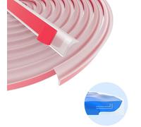 ACESOME Seuil de Douche Barrage d'eau, 3M Joint Etancheite Douche, Barrière de Douche Fabriqué en Silicone, Barre de Seuil Adhesive, transparente