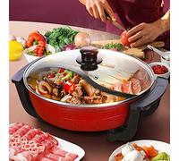 Acesunny 6L Hot Pot Twin Faitout électrique anti-adhésif avec 2 compartiments Style shabu 1300 W