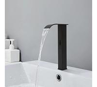 Acesunny Robinet de lavabo à capteur infrarouge Robinet de salle de bain Mitigeur monocommande Noir Capteur infrarouge Robinet de lavabo automatique Mitigeur de lavabo
