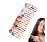 Acetate Hair Comb,Antistatic Marbled Small Travel Purse Hair Detangling Comb | Wide Tooth Comb Handmade Saw-Cut Polished Hair Comb for Women for Thick Hair