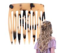 Acétate Hair Comb French Side Clip | Acrylic, 5,8 x 6,8 cm, Light Or Dark | Vintage Leopard Print Strong Hold Styling Comb | Non-Slip Fringe Tamer For Women
