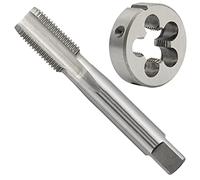 Aceteel Ensemble de tarauds et filières UN, 1 1/8 "-16 UN, 1-1/8 x 16 UN, filetage de machine HSS à droite et 1-1/8 x 16 UN, matrice ronde en alliage d'acier à outils