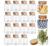 Acetiti 15 Pièces 50ml Bouteille en Verre, Transparent Mini Bocaux En Verre Avec Bouchons Petit Bocaux Mini Pot Conservation Fiole en Verre pour DIY Mariage Fête Favors Épices Artisanat Décoration