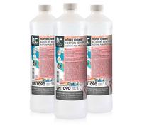 Acétone Pur 99,5% Höfer Chemie® 3 x 1 L - Dissolvant Polyvalent pour Nettoyage, Colles, Vernis et Impression 3D
