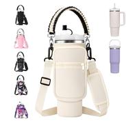 AceTreker Manchon de bouteille d'eau avec poignée en paracorde pour gobelet Stanley de 102/887 ml, pochette de transport isotherme avec poche pour téléphone et housse de paille pour accessoires de
