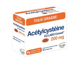ACETYLCYSTEINE EG 200 pour Toux et bronchites - 20 sachets Sachet(S) pc(s)