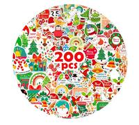 Acevegue 200pcs autocollants de Noël, autocollants personnalisés de toutes formes pour la décoration des fêtes de Noël