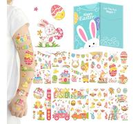 Acevegue Paques Tatouage Enfant, 15 Feuilles Cadeau Paques Paillette Tatouage Ephemere Enfant, Lapin Oeufs de Paques Autocollant Jouet Fille Garcon Décorations de Pâques