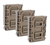 ACEXIER 3PCS Tactique Fast Mag TPR Flexible Molle Magazine Porte-Pochette pour Ar15 M4 5.56/7.62 Mag Pouch Pistolet Pistolet Chargeur Holder (Tan)