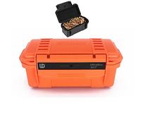 ACEXIER Boîte de stockage tactique de balles Boîte à munitions antichoc de terrain Port quotidien Conteneur scellé de chasse en plein air avec coussin d’amortissement pour la chasse (Orange)