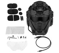 ACEXIER Casque d'assaut Tactique II avec Masque Casque Anti-buée Ventilateur Militaire Chasse Airsoft Casque CS Paintball équipement de Protection intégral (Black)