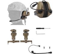 ACEXIER Casque d'écoute tactique C5 (sans réduction du bruit) Équipement de communication Casque d'écoute Cache-oreilles en silicone pour l'extérieur (Khaki)