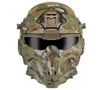 ACEXIER Casque Tactique Airsoft Casque intégré Anti-buée Ventilateur Assaut Masque Amovible Paintball Airsoft Équipement Protection Casque (CP)