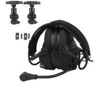 ACEXIER Casque tactique GEN 6 antibruit avec micro à bras robotisé pour la chasse, le paintball et le CS (Black)
