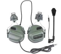 ACEXIER Casque tactique sans micro, réduction du bruit, écouteur de tir, chasse, communication CS, interphone, casque utilisé avec PTT (Green)
