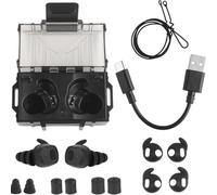 ACEXIER Écouteurs intra-auriculaires tactiques Bluetooth 5.3, antibruit, pour la chasse et le tir, protection auditive (Black)