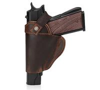 ACEXIER Etui à Pistolet en Cuir Véritable Etui à Pistolet Universel Etui en Cuir Etui de Taille Ajustable Etui Caché de Portage Accessoire de Chasse (Coffee)