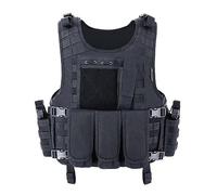 ACEXIER Gilet Airsoft Molle Gilet Tactique Porte Plaque Swat Gilet de Pêche Chasse Paintball Gilet Militaire Armée Armure Police