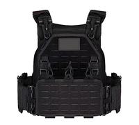 ACEXIER Gilet Tactique à dégagement Rapide Gilet Airsoft réglable Respirant Gilet Militaire lesté pour CS/Entraînement (Black)