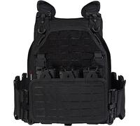 ACEXIER Gilet Tactique Militaire modulaire, Molle léger à dégagement Rapide, Gilet Tactique Airsoft imperméable à l’Eau réglable pour la Chasse au Paintball Tir CS Training (Black)