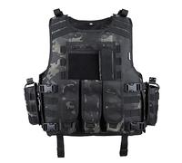 ACEXIER Gilet Tactique Molle Porte Plaque - Swat, Pêche, Chasse, Paintball, Militaire, Armée, Armure Police (BCP)