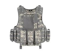 ACEXIER Gilet Tactique Molle Porte Plaque - Swat, Pêche, Chasse, Paintball, Militaire, Armée, Armure Police (ACU)