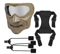ACEXIER Masque Tactique Airsoft Paintball Shooting CS War Game Masque de Protection Halloween Party Cosplay Prop Night Knight Mask (Tan)