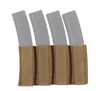 ACEXIER MK Tactique Accessoires pour Gilet Pare-balles MP5 MP7 Quadruple Magazine Insert Pochette Gilet de Chasse Militaire Support de Chargeur élastique intégré (MP5-Tan)