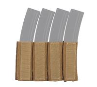 ACEXIER MK Tactique Accessoires pour Gilet Pare-balles MP5 MP7 Quadruple Magazine Insert Pochette Gilet de Chasse Militaire Support de Chargeur élastique intégré (MP7-Tan)