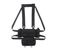 ACEXIER MK3 Tactical Chest Rig Mini Airsoft Hunting Molle Duty Gilet Gilet de Poitrine de Transport de Combat Militaire de Plein air avec Pochette de Chargeur (Black)