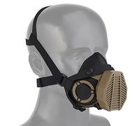 ACEXIER Respirateur Tactique Masque Facial Demi-Masque Filtre remplaçable Anti-Poussière Masque amélioré pour la Chasse à la Chasse Accessoires Airsoft (Tan)