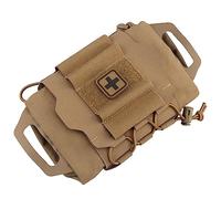 ACEXIER Sac médical Tactique Système Molle Pochette de Premiers Secours médicale à déploiement Rapide Pochette de Premiers Secours en Plein air Chasse Camping Kit médical (Tan)