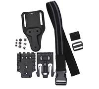 ACEXIER Système de Verrouillage Rapide de Bande de Jambe de Chute Tactique pour G1ock 17 M9 Adaptateur de Plate-Forme d’étui de Canon avec QLS 19 22 Accessoire de Chasse (Black-3PCS Short Set)