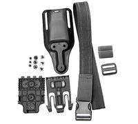 ACEXIER Système de Verrouillage Rapide de Bande de Jambe de Chute Tactique pour G1ock 17 M9 Adaptateur de Plate-Forme d’étui de Canon avec QLS 19 22 Accessoire de Chasse (Black-3PCS Long Set)