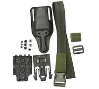 ACEXIER Système de Verrouillage Rapide de Bande de Jambe de Chute Tactique pour G1ock 17 M9 Adaptateur de Plate-Forme d’étui de Canon avec QLS 19 22 Accessoire de Chasse (Green-3PCS Long Set)