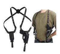 ACEXIER Tactique Cachée Pistolet Holster Militaire Cuir Épaule sous Les aisselles Pistolet Arme de Poing Carry Pouch pour G17 19 Accès à la Chasse (Black)