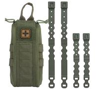 ACEXIER Tactique Med Pouch IFAK Pack Premiers Soins Vide Rapide Déploiement Pull Tab Molle Clip YKK Zipper Sac d'urgence Chasse Gilet Accessoires (Green)