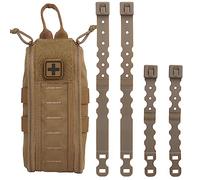 ACEXIER Tactique Med Pouch IFAK Pack Premiers Soins Vide Rapide Déploiement Pull Tab Molle Clip YKK Zipper Sac d'urgence Chasse Gilet Accessoires (Tan)