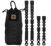 ACEXIER Tactique Med Pouch IFAK Pack Premiers Soins Vide Rapide Déploiement Pull Tab Molle Clip YKK Zipper Sac d'urgence Chasse Gilet Accessoires (Black)