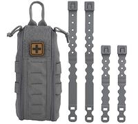 ACEXIER Tactique Med Pouch IFAK Pack Premiers Soins Vide Rapide Déploiement Pull Tab Molle Clip YKK Zipper Sac d'urgence Chasse Gilet Accessoires (Grey)