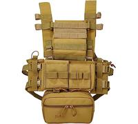 ACEXIER Tactique MK3 Chest Rig Gilet de Chasse modulaire Camo Sack Pouch H Harnais M4 AK Magazine Insert Airsoft Paintball Accessoires (Tan)