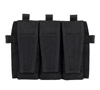 ACEXIER Tactique Triple M4 5.56 Mag Pochette Avant Panneau de Magazine JPC 2.0 AVS Détachable Flap Vest Crochet Et Boucle A.-E.-G Paintball Accessoires (Black)