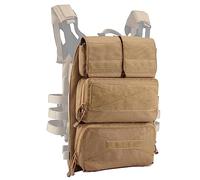 ACEXIER Tactique Zip-on Panel Zipper-on Pochette Sac de Chasse Airsoft Molle Plaque Carrier pour AVS JPC 2.0 CPC Emerson Vest (Tan)