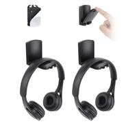 aceyoon 2 Pièces Support Casque Pliable Bureau Réglable Crochet Adhésif pour Casque Headset Stand Universel avec Organiseur de Câble pour Tous Les Casques Gamer (Noir)