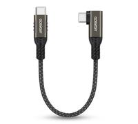 aceyoon 240W Cable USB C vers USB C 15cm, 5A PD QC 4.0 Cable USB Type C Court Charge Rapide USB Type C Coudé en Nylon Tressé Compatible avec iPhone 16 15, Galaxy S24 S23, pour Huawei