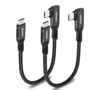 aceyoon 240W Cable USB C vers USB C 20CM, 2PCS 5A PD QC 4.0 Cable USB Type C Court Charge Rapide Type C Coudé en Nylon Tressé Compatible avec iPhone 16 15, pour Galaxy S24 S23, pour Huawei