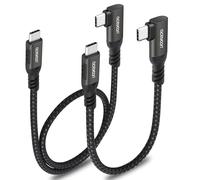 aceyoon 240W Cable USB C vers USB C 50CM+15CM, 5A PD 3.0 QC 4.0 Cable USB C Court Charge Rapide Cable USB Type C Coudé Nylon Tressé Compatible avec iPhone 16/15, Galaxy S24 /S23 (Noir)
