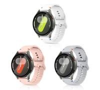 aceyoon 3 Pièces Bracelet Compatible avec Samsung Galaxy Watch 7 FE 6 5 4 40mm 44mm/Watch 6 Classic 43mm 47mm/4 Classic 42mm 46mm/5 Pro 45mm, Bracelet en Silicone Souple 20mm pour Femme Homme