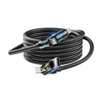 aceyoon 4 en 1 240W Chargeur Multi Embout, 2M Cable USB C vers USB C avec Lumière LED RGB Cable Multi Chargeur USB A/C vers Lighting/USB C pour iPhone 16 15 14 13 pour Huawei